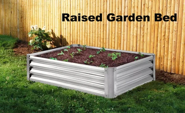 Planter Kit Large Metal Flowerpot Galvanized Garden Bed for Vegetables Outdoor