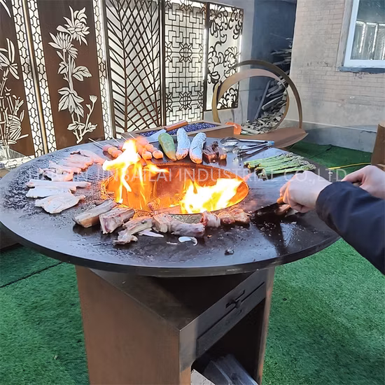 Amazon Top Sell Corten Metal Fire Pit с грилем для барбекю
